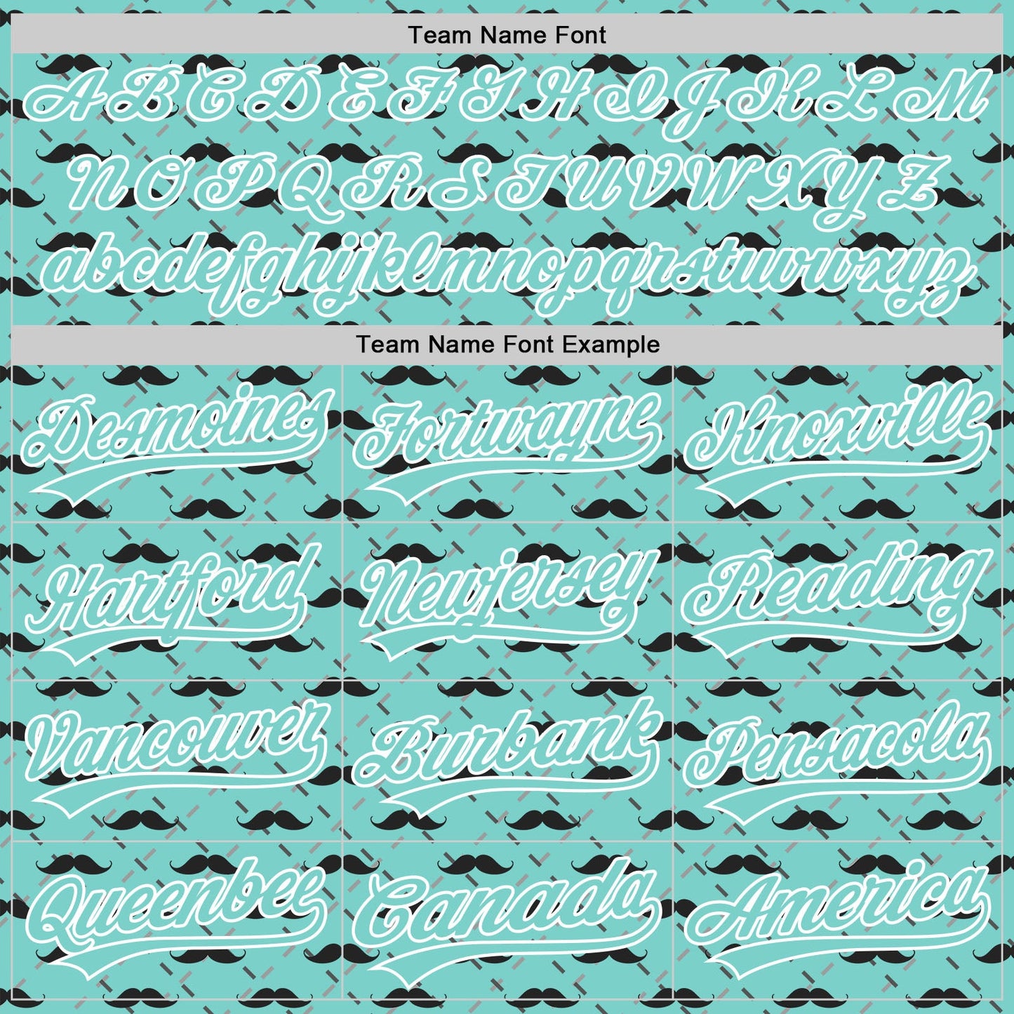 Custom Ice Blue White 3D Pattern Design Father's Day Mustache Authentic Baseball Jersey - Sky-Custom