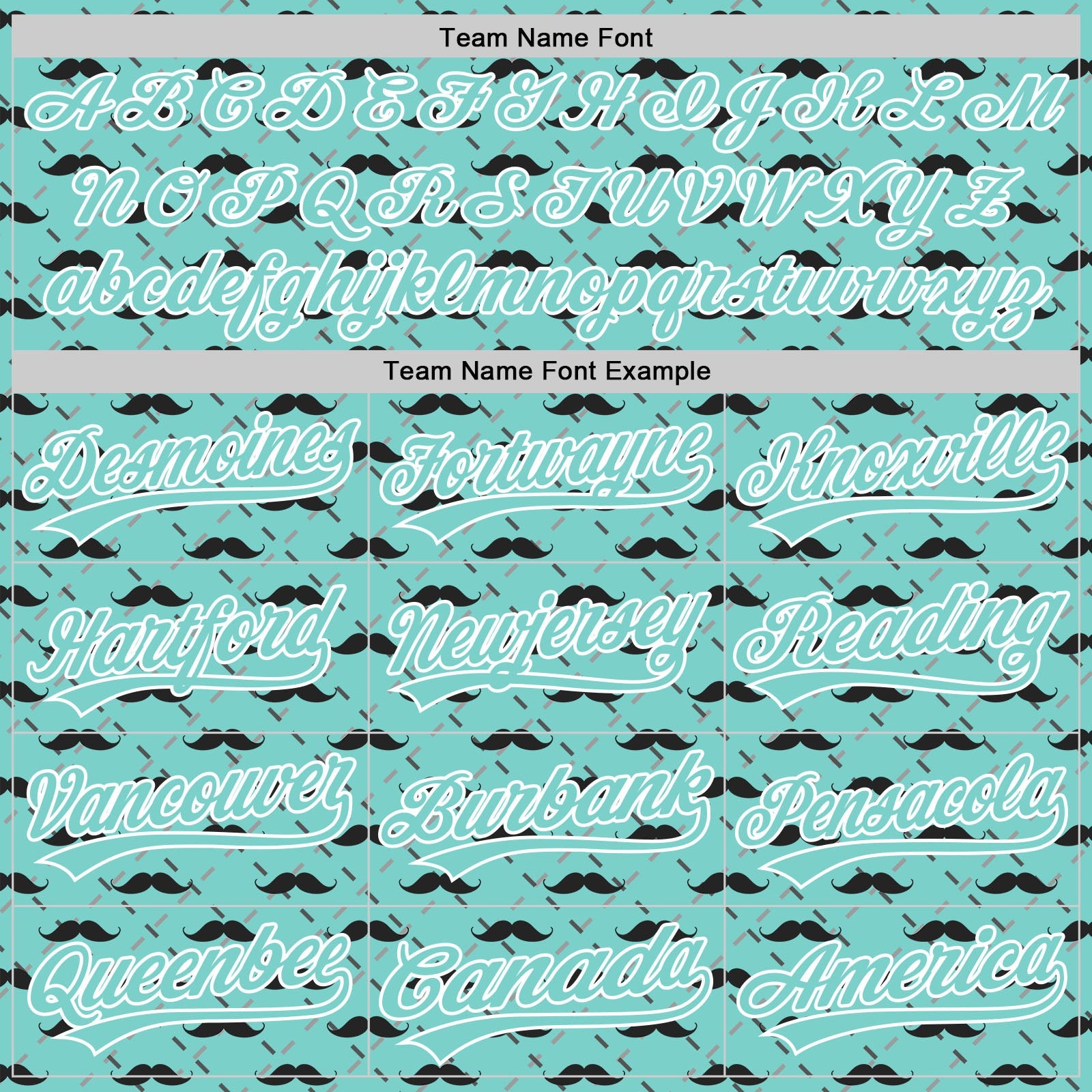 Custom Ice Blue White 3D Pattern Design Father's Day Mustache Authentic Baseball Jersey - Sky-Custom