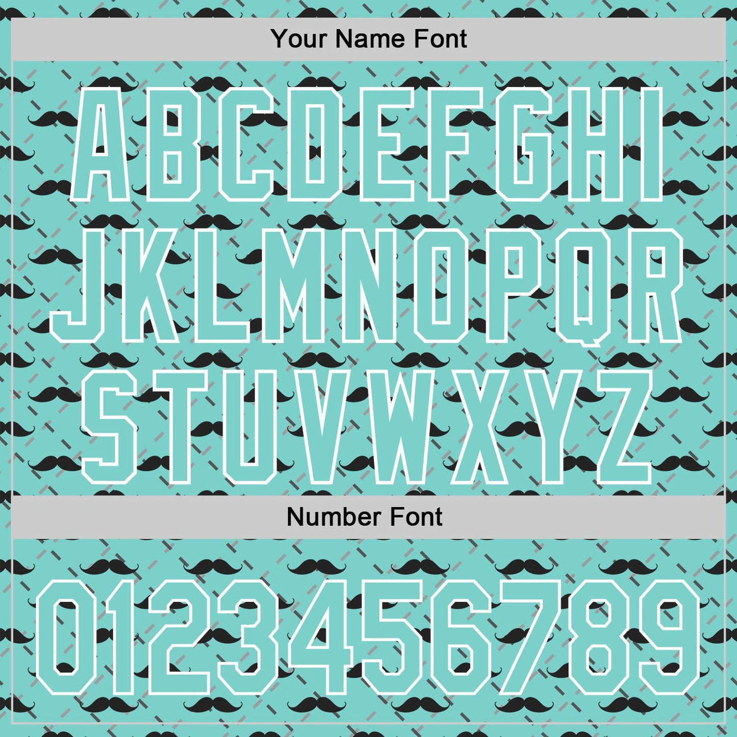 Custom Ice Blue White 3D Pattern Design Father's Day Mustache Authentic Baseball Jersey - Sky-Custom