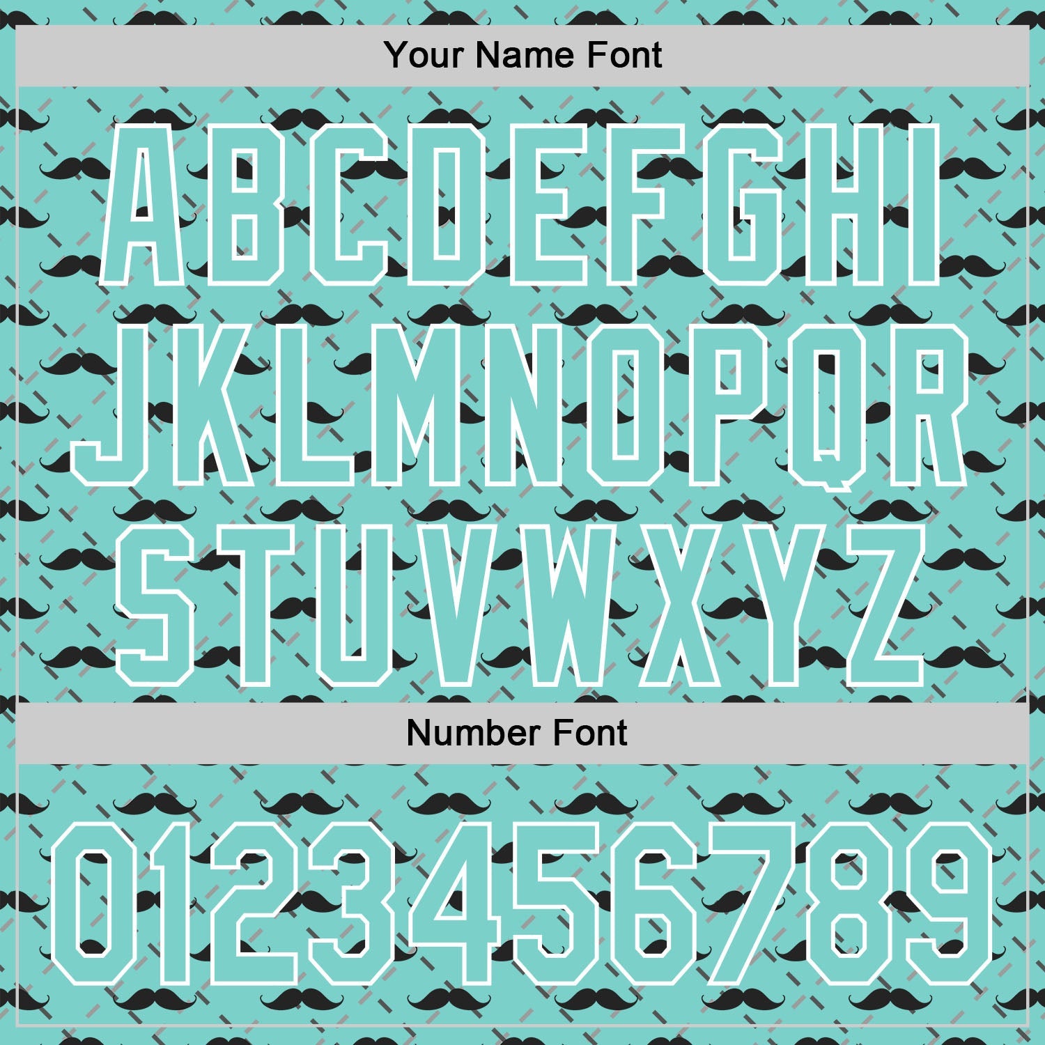 Custom Ice Blue White 3D Pattern Design Father's Day Mustache Authentic Baseball Jersey - Sky-Custom