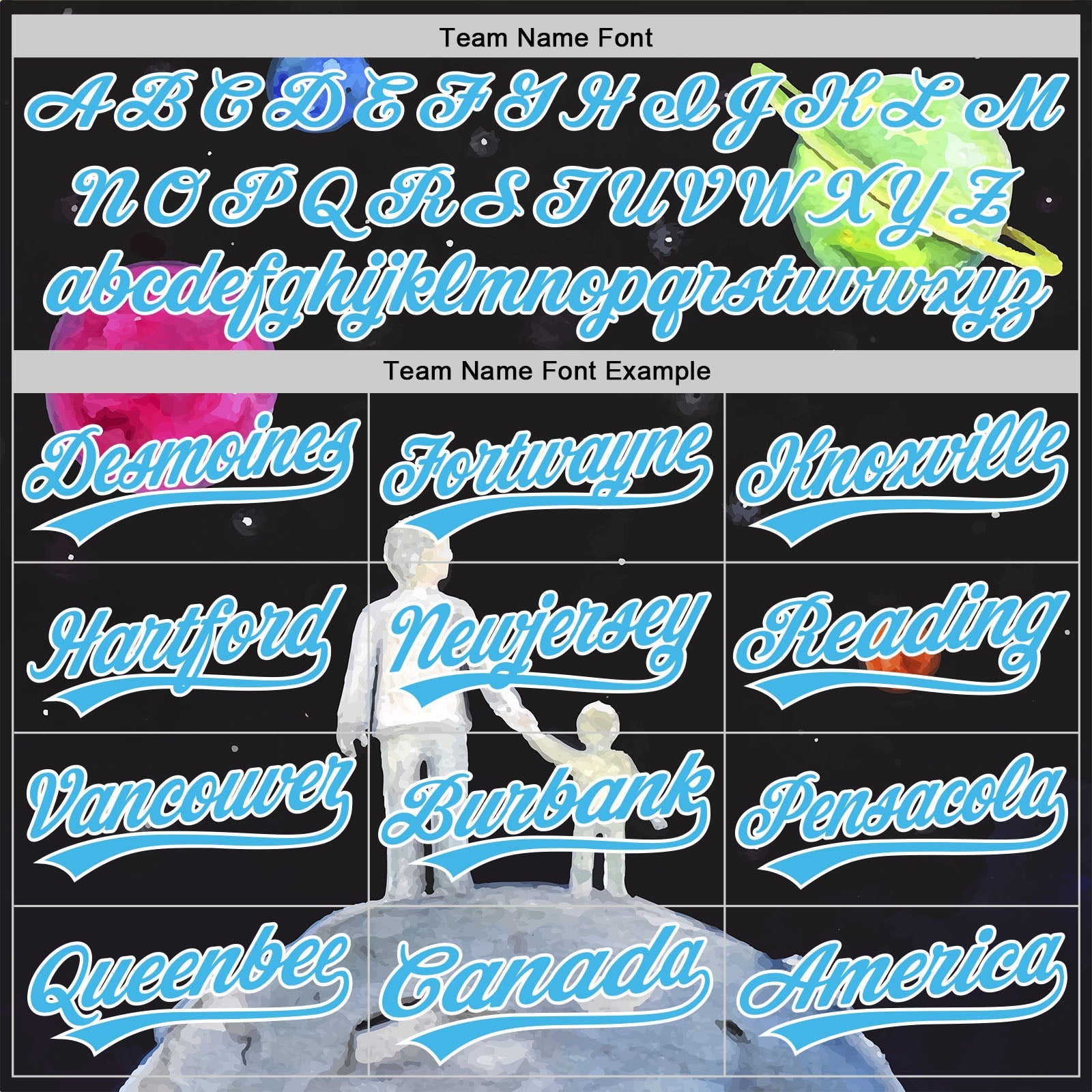Custom Black Sky Blue-White 3D Pattern Design Father's Day Family Love Authentic Baseball Jersey - Sky-Custom