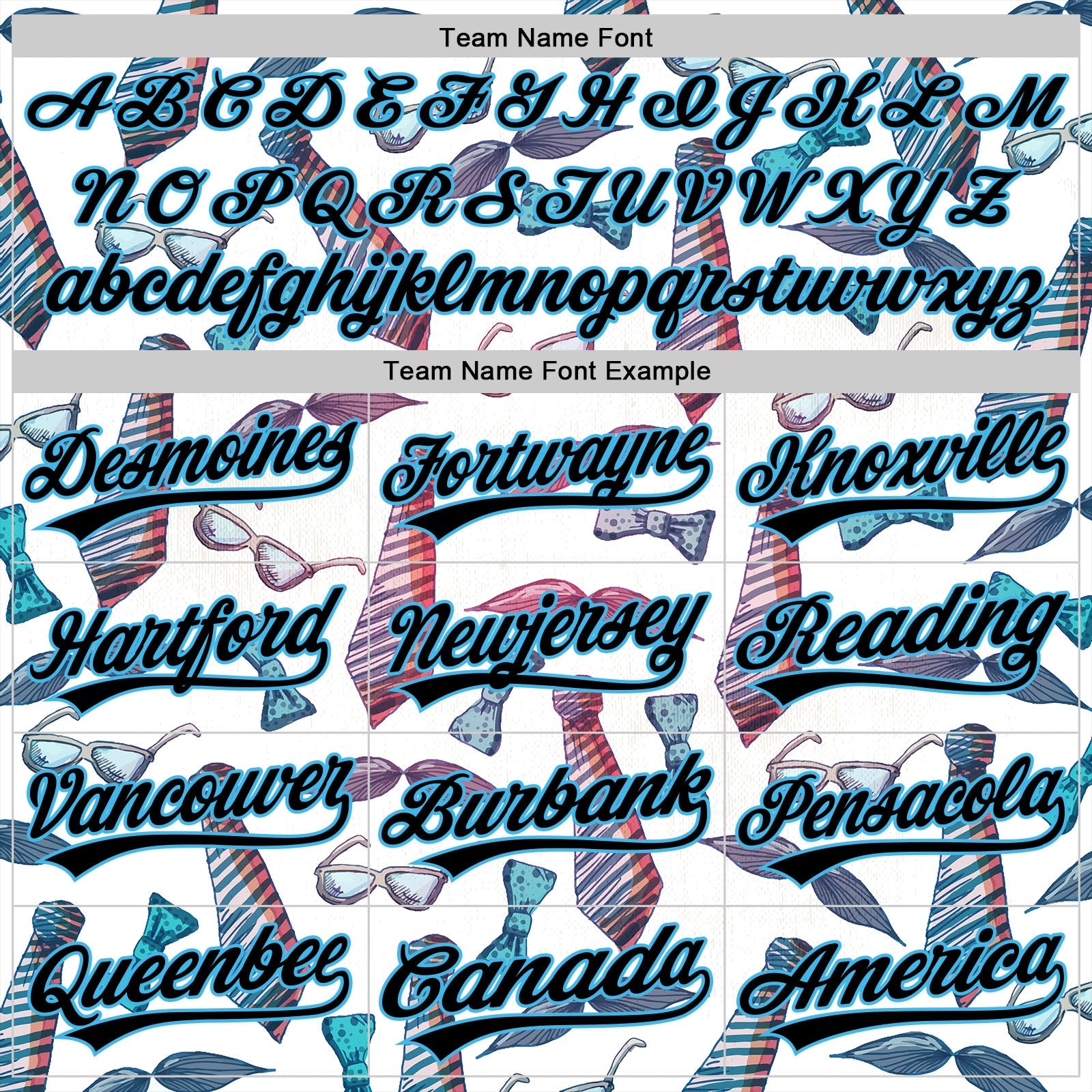 Custom White Black-Sky Blue 3D Pattern Design Father's Day Mustache And Tie Authentic Baseball Jersey - Sky-Custom