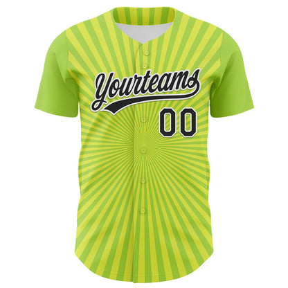 Custom Green Black-White 3D Pattern Design Father's Day Beer Cheers Authentic Baseball Jersey - Sky-Custom