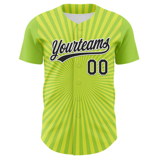 Custom Green Black-White 3D Pattern Design Father's Day Beer Cheers Authentic Baseball Jersey - Sky-Custom