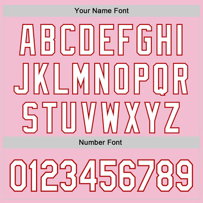 Custom Light Pink White-Red 3D Pattern Design Mother's Day Family Love Authentic Baseball Jersey - Sky-Custom