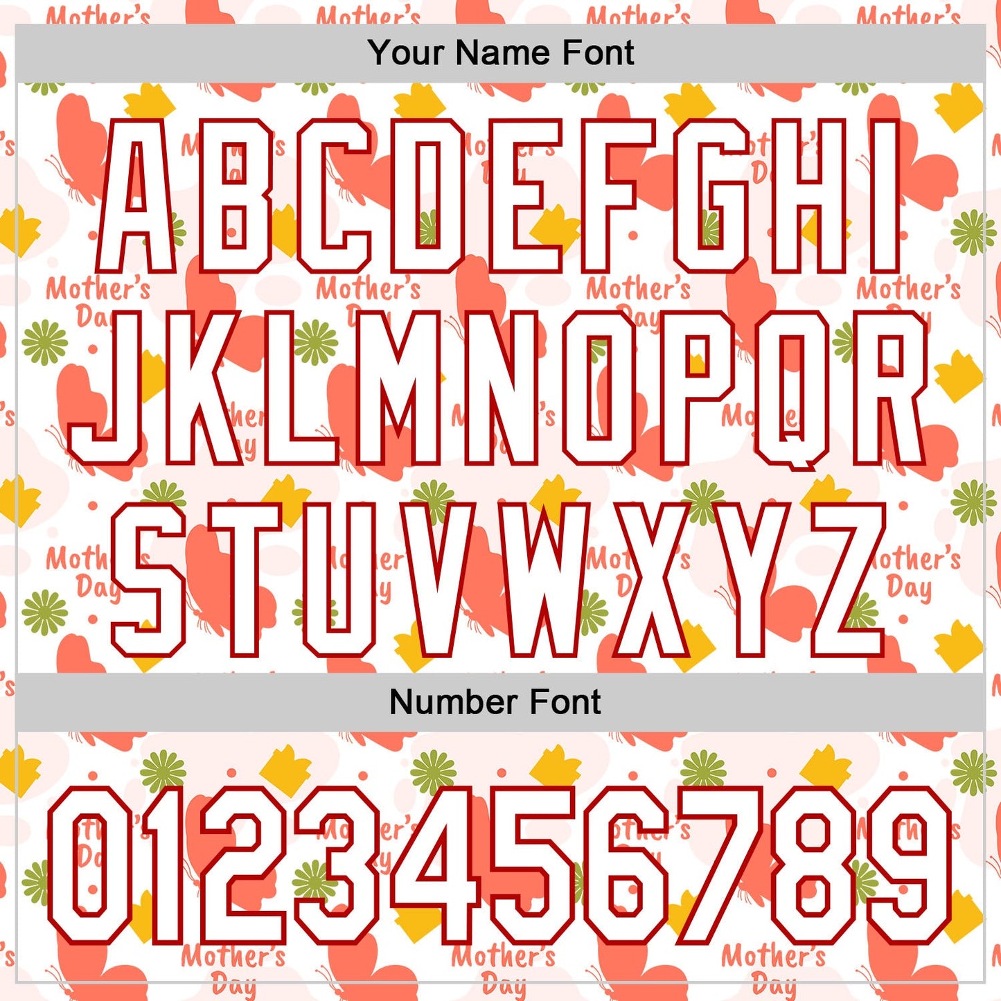 Custom White Red 3D Pattern Design Mother's Day Love Authentic Baseball Jersey - Sky-Custom