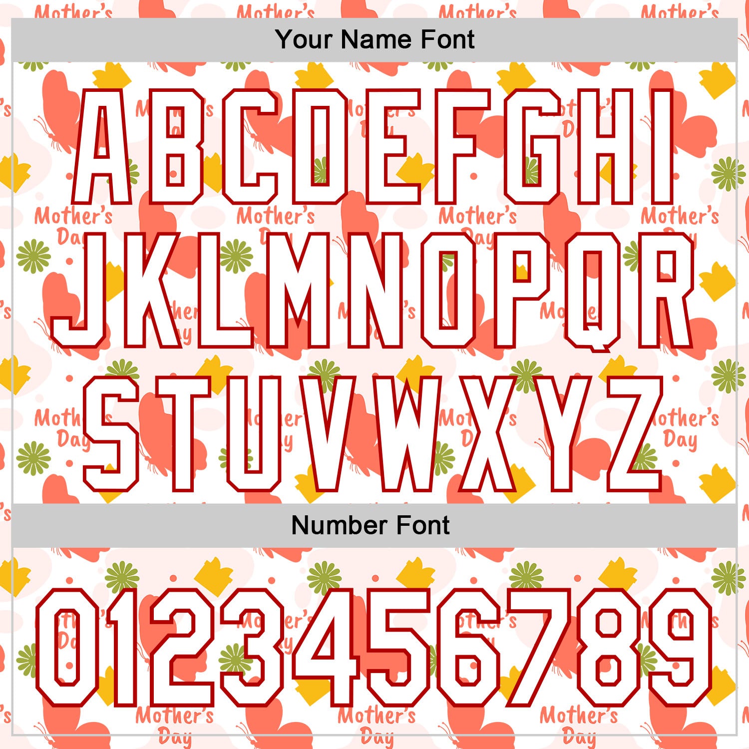 Custom White Red 3D Pattern Design Mother's Day Love Authentic Baseball Jersey - Sky-Custom