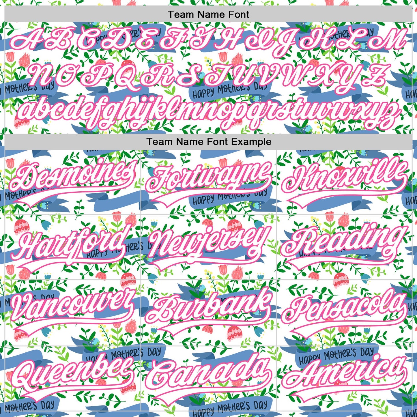 Custom White Pink 3D Pattern Design Mother's Day Flower Authentic Baseball Jersey - Sky-Custom