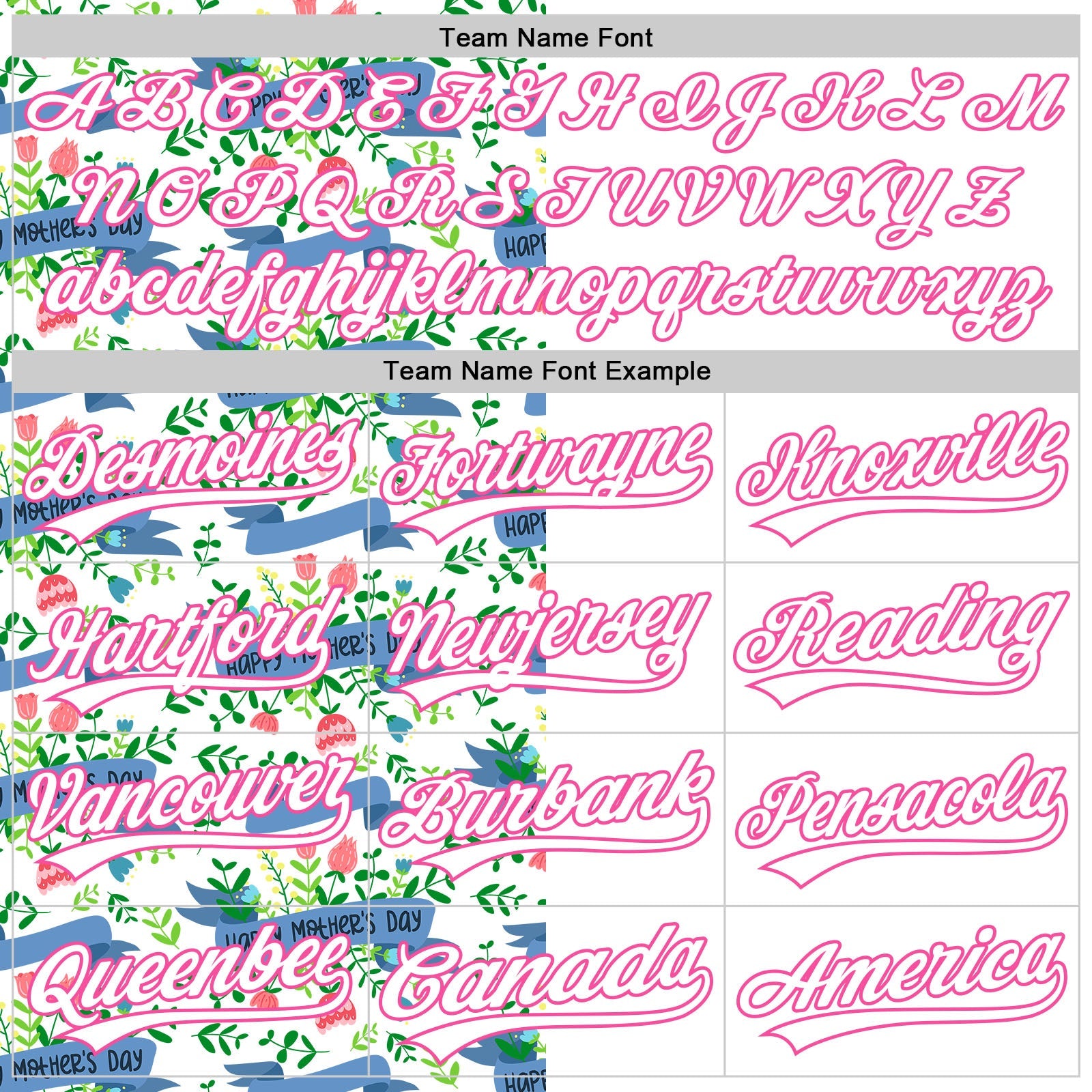 Custom White Pink 3D Pattern Design Mother's Day Flower Authentic Baseball Jersey - Sky-Custom
