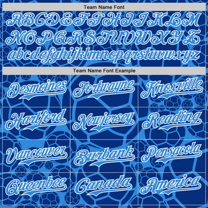 Custom Electric Blue White Comic Doodle Ballgame 3D Pattern Design Authentic Baseball Jersey - Sky-Custom