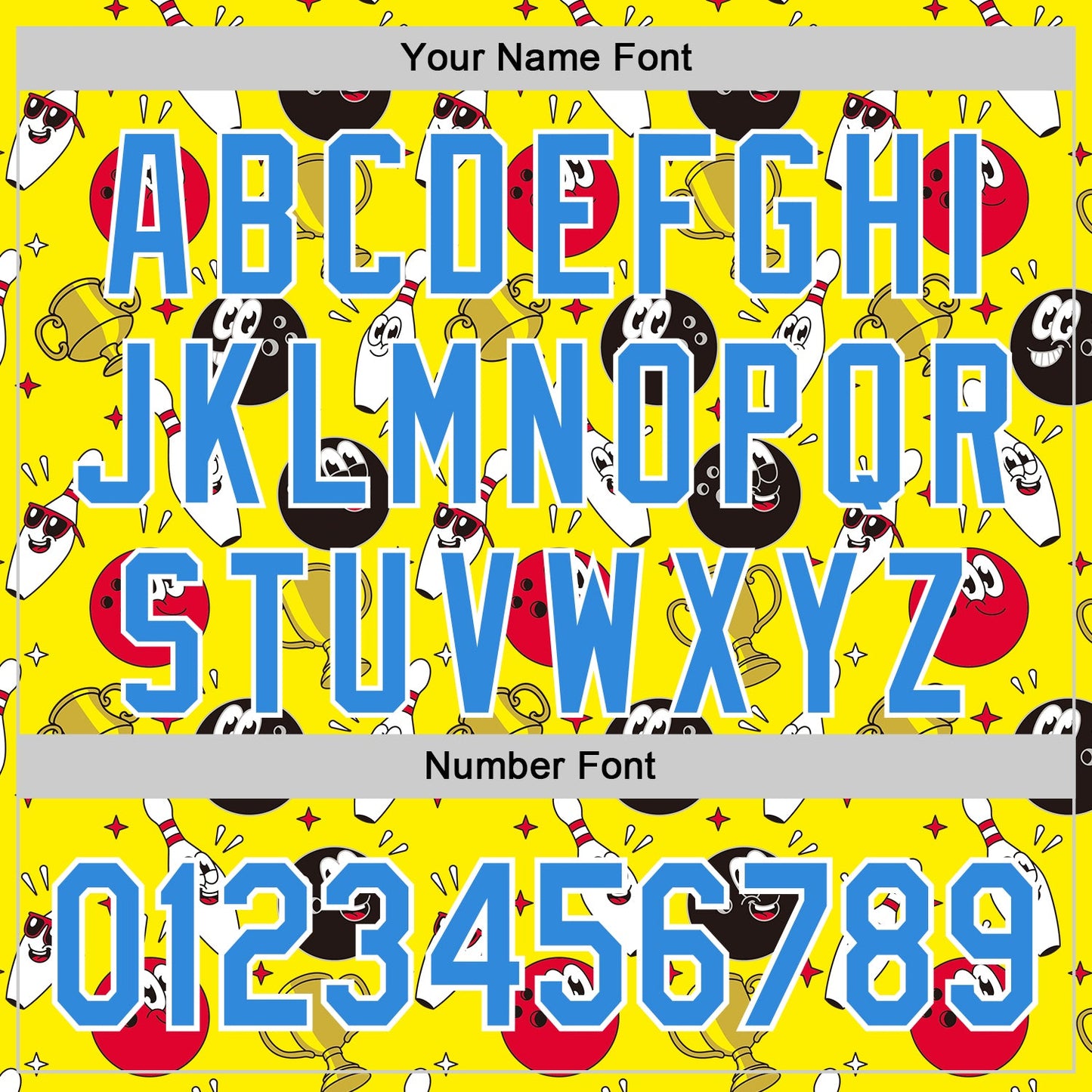 Custom Light Yellow Electric Blue-White Comic Doodle Ballgame 3D Pattern Design Authentic Baseball Jersey - Sky-Custom