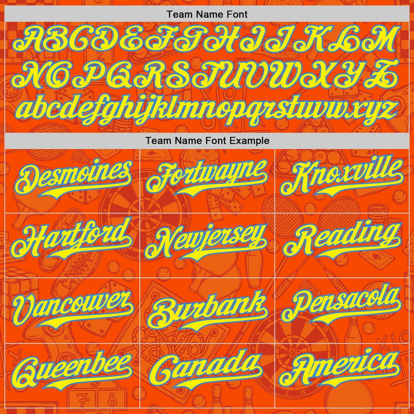 Custom Orange Light Yellow-Electric Blue Comic Doodle Ballgame 3D Pattern Design Authentic Baseball Jersey - Sky-Custom