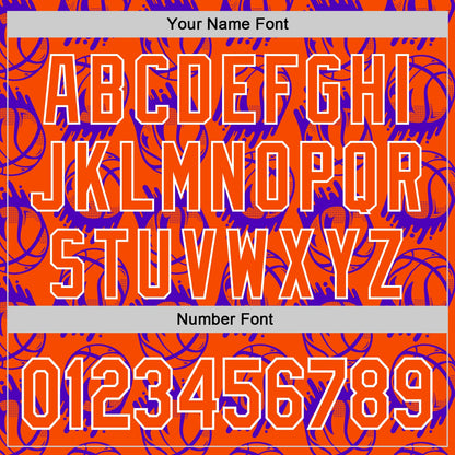 Custom Orange White Comic Doodle Ballgame 3D Pattern Design Authentic Baseball Jersey - Sky-Custom
