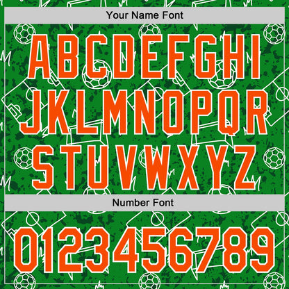 Custom Grass Green Orange-White Comic Doodle Ballgame 3D Pattern Design Authentic Baseball Jersey - Sky-Custom