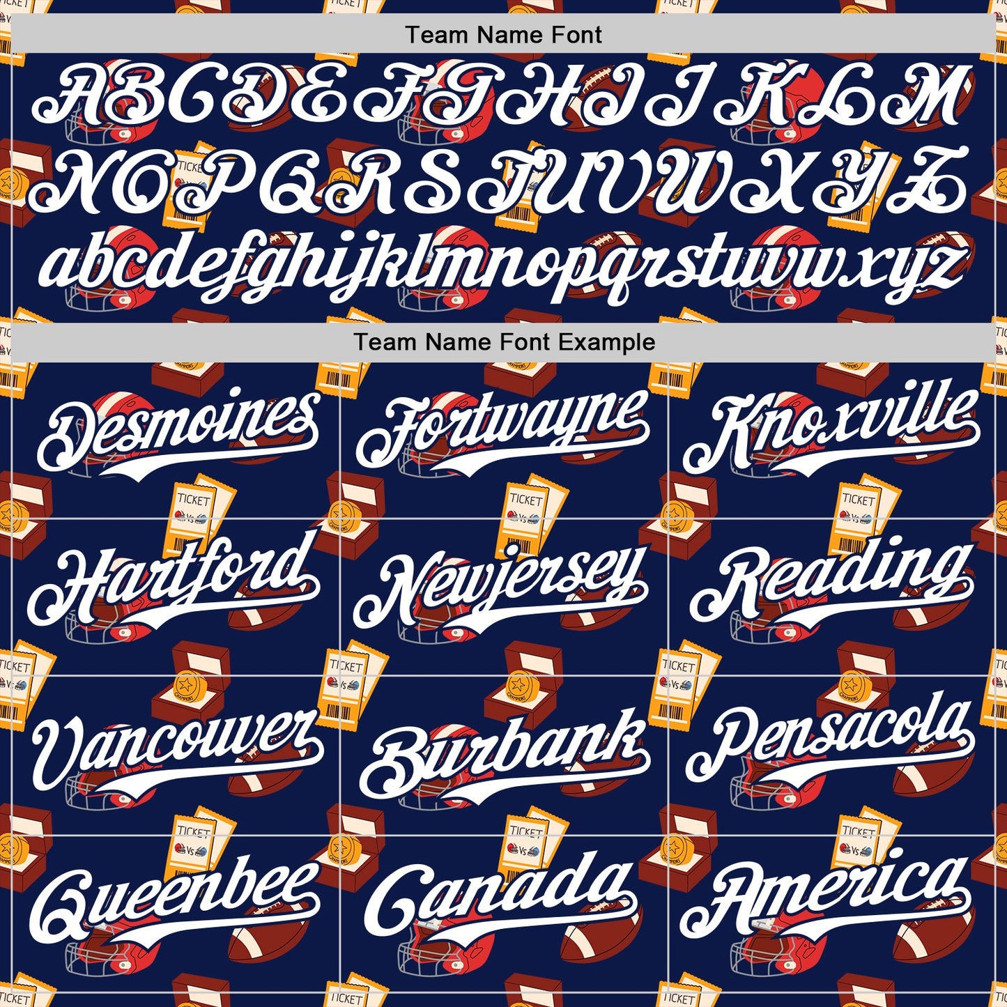 Custom Navy White Comic Doodle Ballgame 3D Pattern Design Authentic Baseball Jersey - Sky-Custom