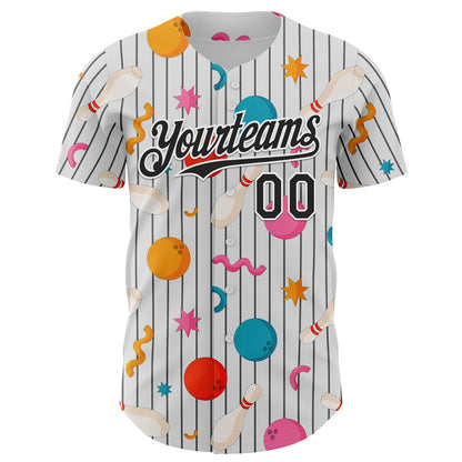 Custom White Black Comic Doodle Ballgame 3D Pattern Design Authentic Baseball Jersey - Sky-Custom