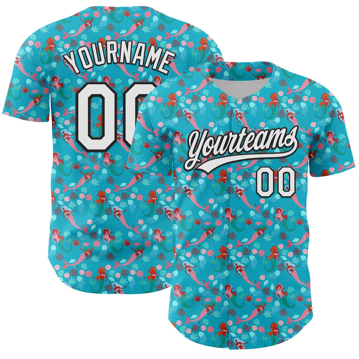 Custom Lakes Blue White-Black 3D Hawaii Ocean Creature Authentic Baseball Jersey - Sky-Custom