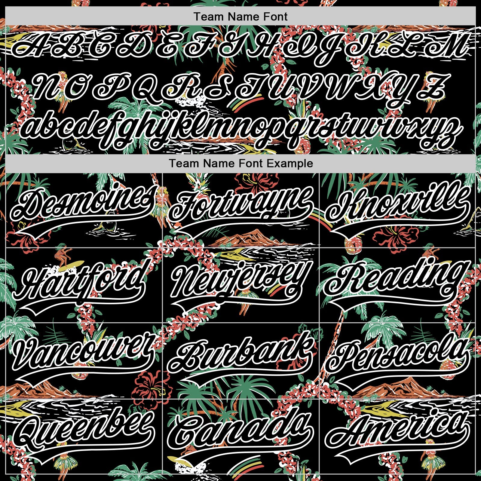 Custom Black White 3D Hawai Island Tropical Palm Tree And Flower Authentic Baseball Jersey - Sky-Custom