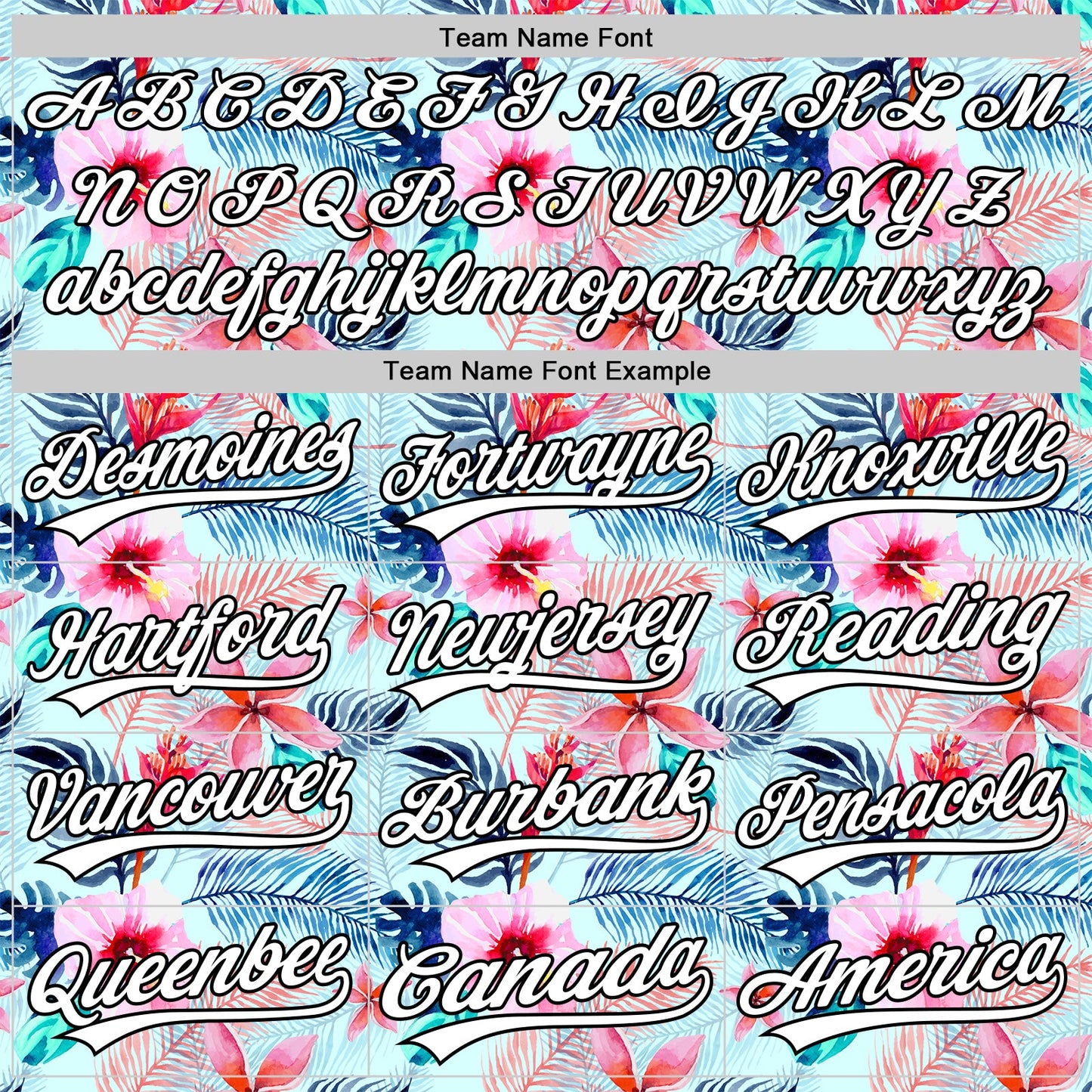 Custom Ice Blue White-Black 3D Hawaii Tropical Palm Leaves And Flower Authentic Baseball Jersey - Sky-Custom