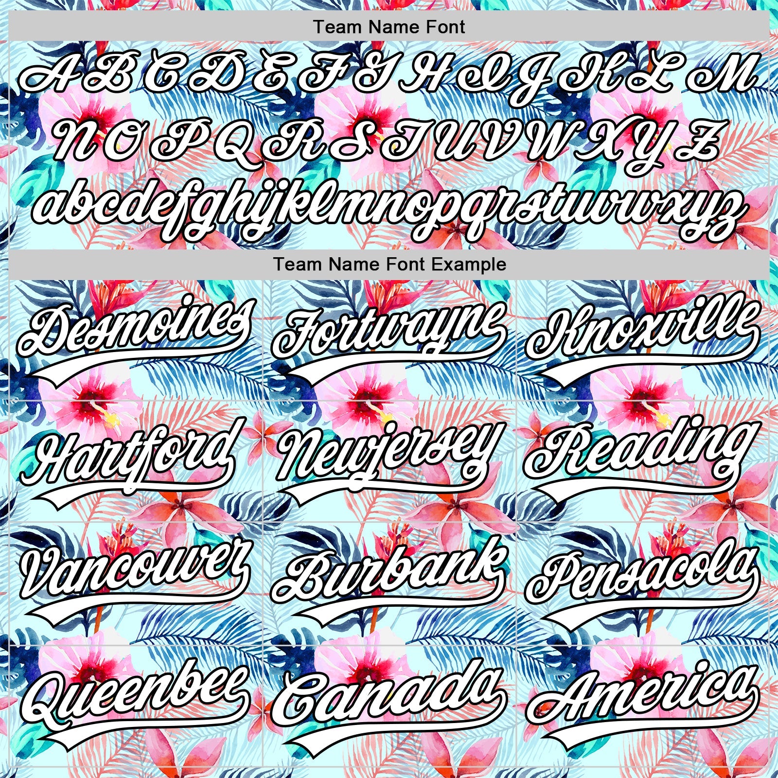 Custom Ice Blue White-Black 3D Hawaii Tropical Palm Leaves And Flower Authentic Baseball Jersey - Sky-Custom