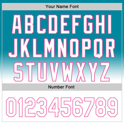 Custom Teal White-Pink 3D Pattern Design Gradient Mother's Day Love And Flower Authentic Baseball Jersey - Sky-Custom