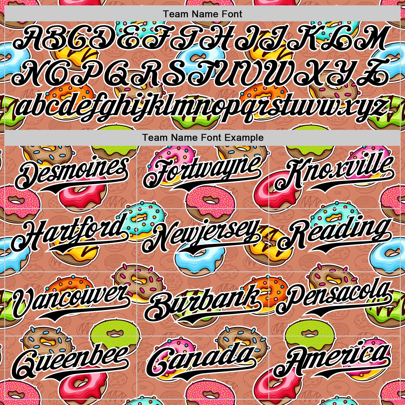 Custom Brown Black-White 3D Pattern Design Foodie Food Dessert Doughnut Authentic Baseball Jersey - Sky-Custom