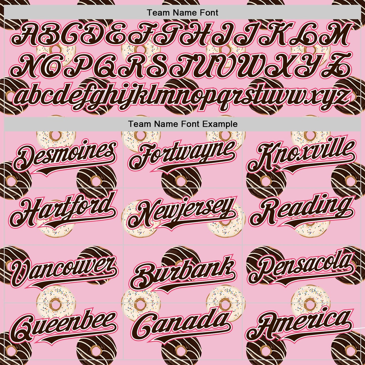 Custom Light Pink Brown-Neon Pink 3D Pattern Design Foodie Food Dessert Doughnut Authentic Baseball Jersey - Sky-Custom