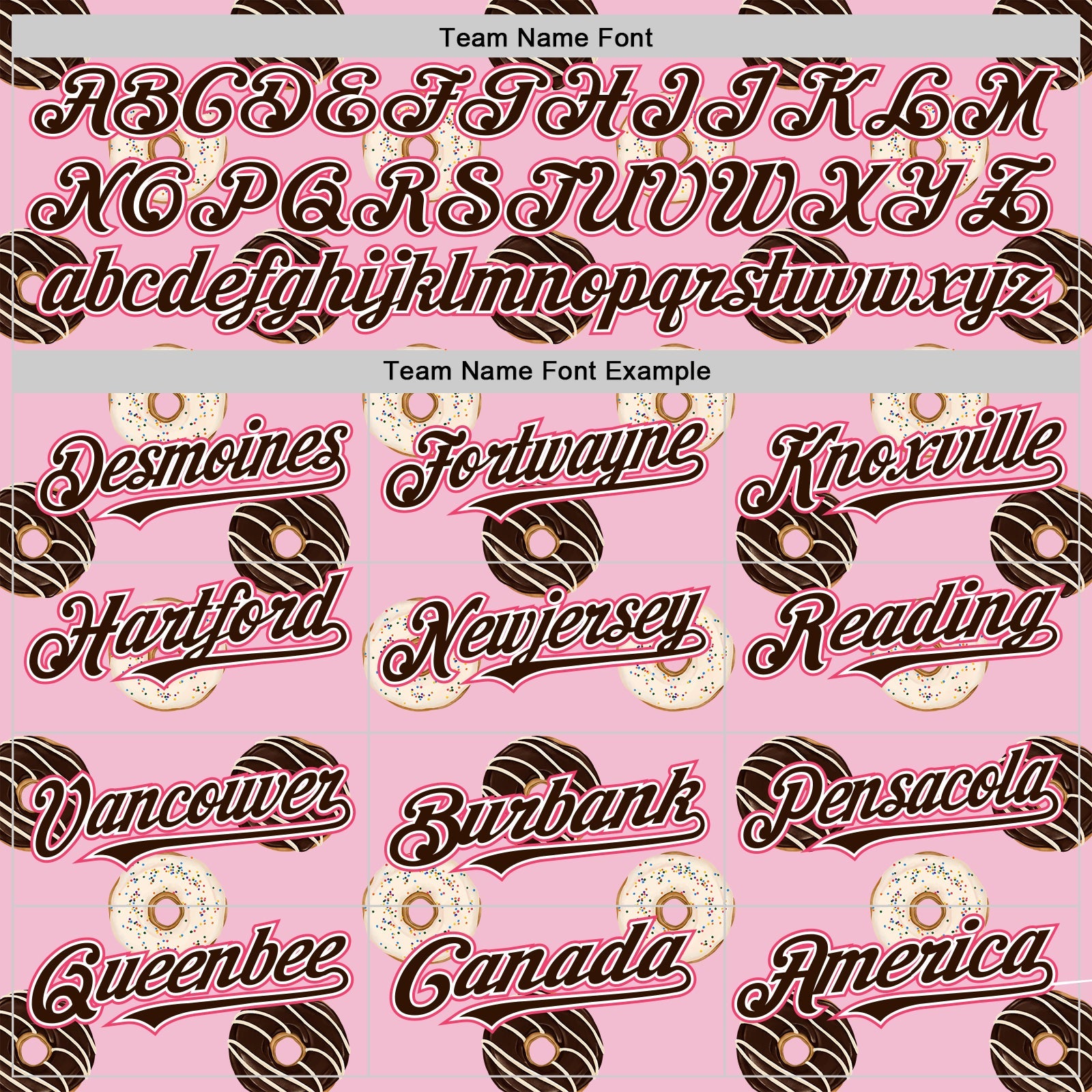 Custom Light Pink Brown-Neon Pink 3D Pattern Design Foodie Food Dessert Doughnut Authentic Baseball Jersey - Sky-Custom
