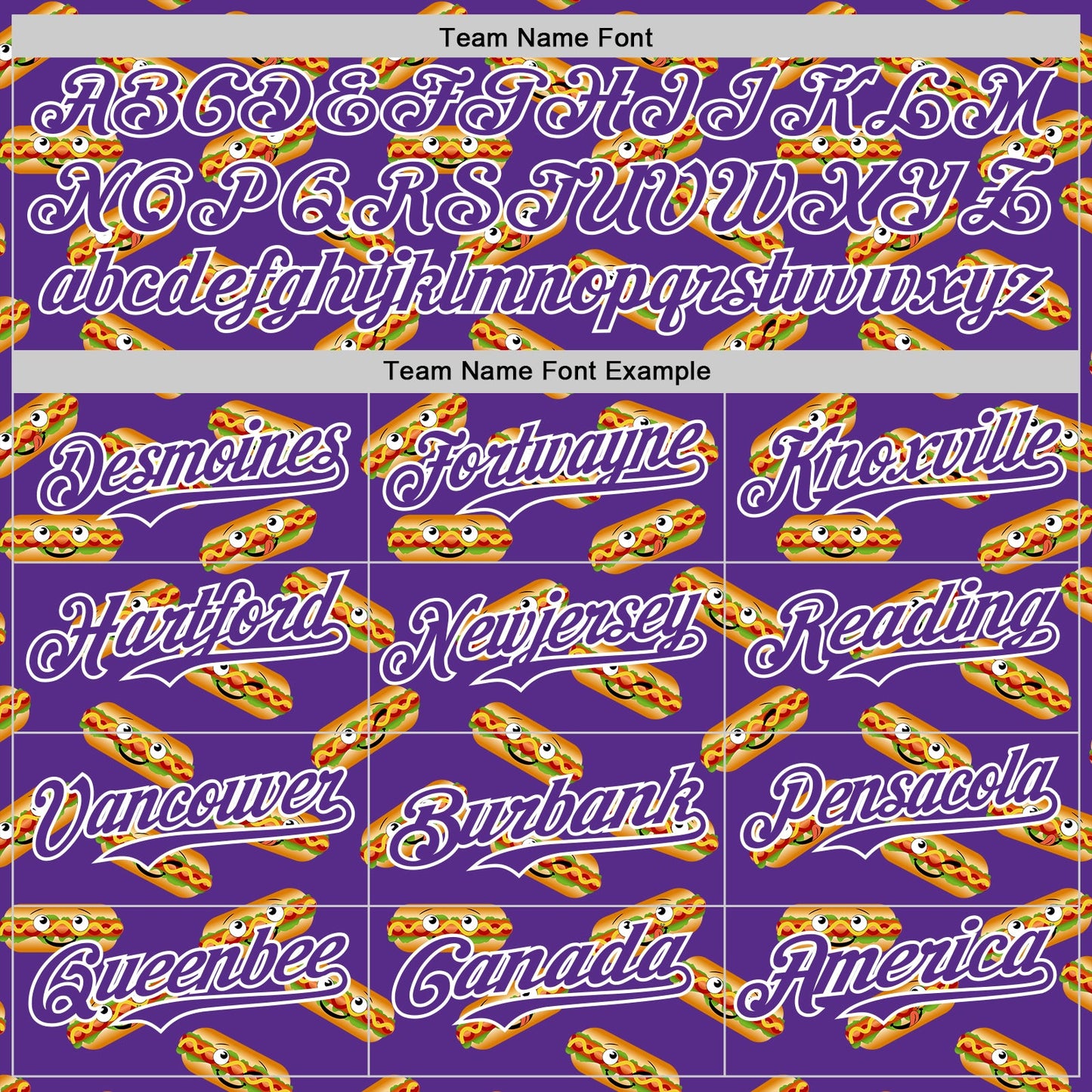 Custom Purple White 3D Pattern Design Foodie Fast Food Hot Dog Authentic Baseball Jersey - Sky-Custom