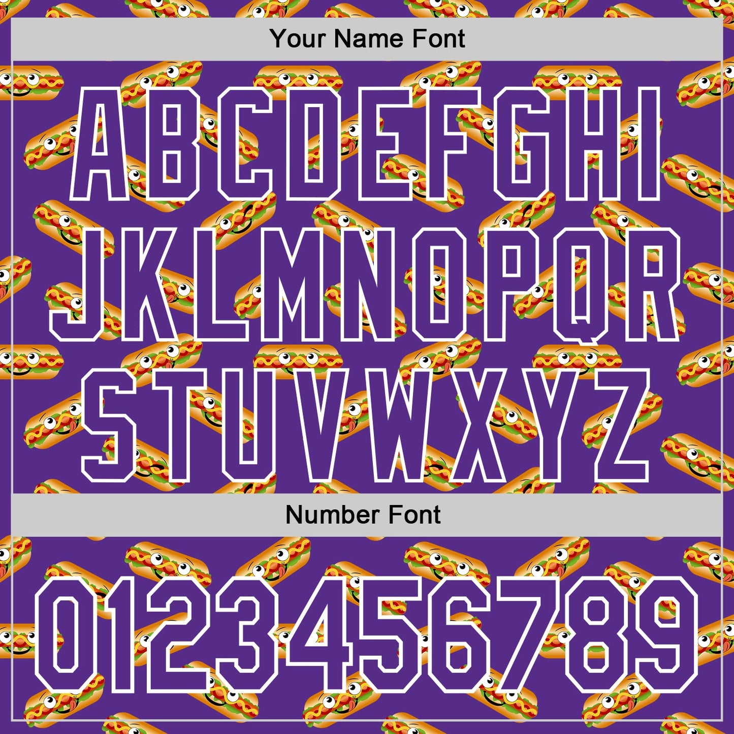 Custom Purple White 3D Pattern Design Foodie Fast Food Hot Dog Authentic Baseball Jersey - Sky-Custom