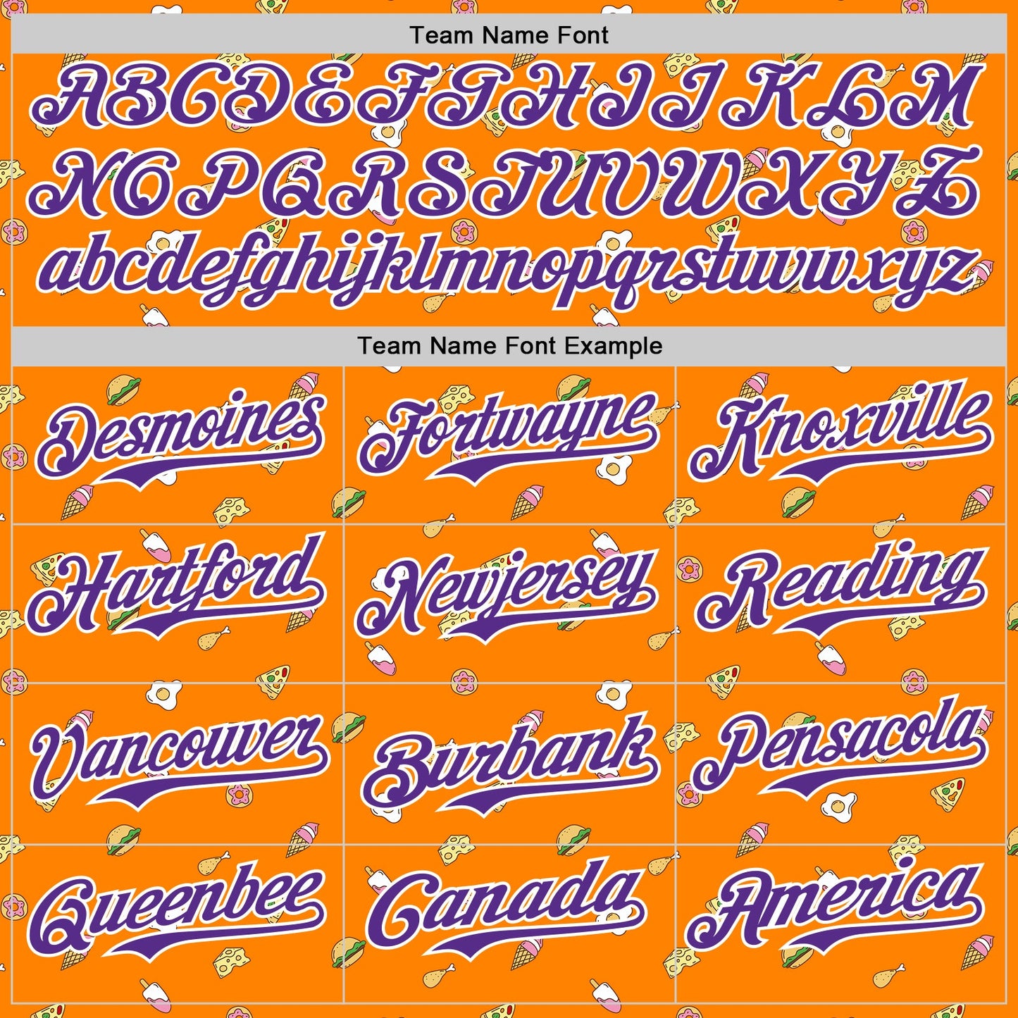 Custom Bay Orange Purple-White 3D Pattern Design Foodie Fast Food Cheese Pizza Dessert Ice Cream Authentic Baseball Jersey - Sky-Custom