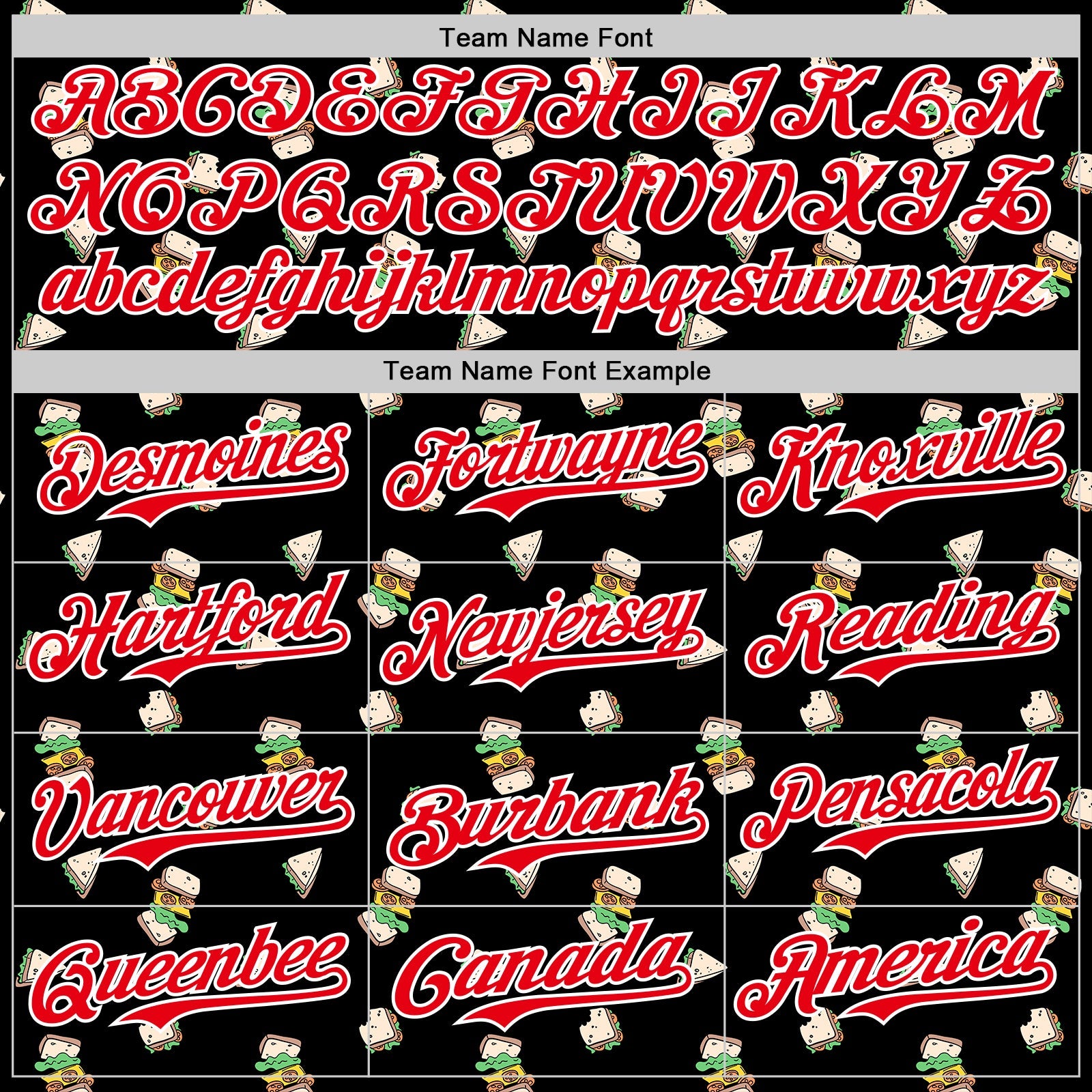 Custom Black Fire Red-White 3D Pattern Design Foodie Fast Food Sandwich Authentic Baseball Jersey - Sky-Custom