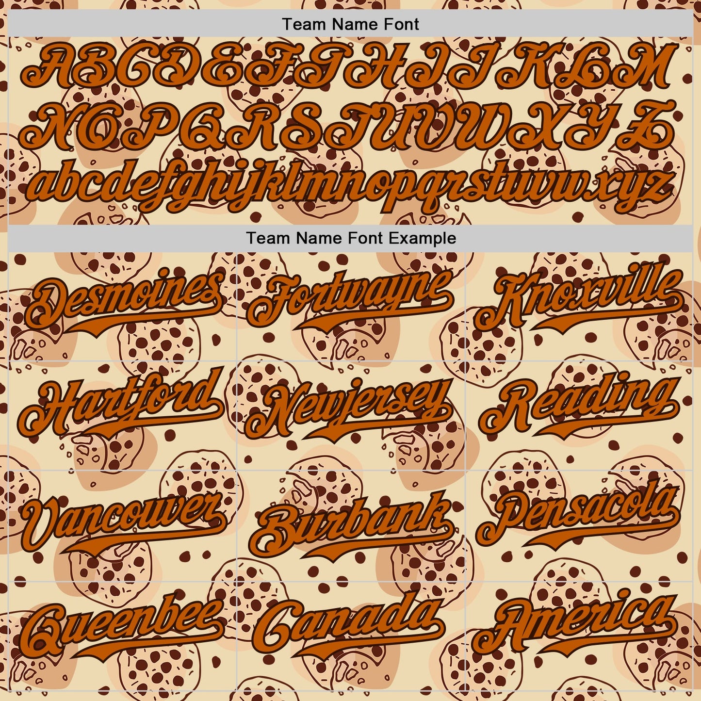 Custom Cream Texas Orange-Brown 3D Pattern Design Foodie Food Snack Chocolate Cookie Authentic Baseball Jersey - Sky-Custom