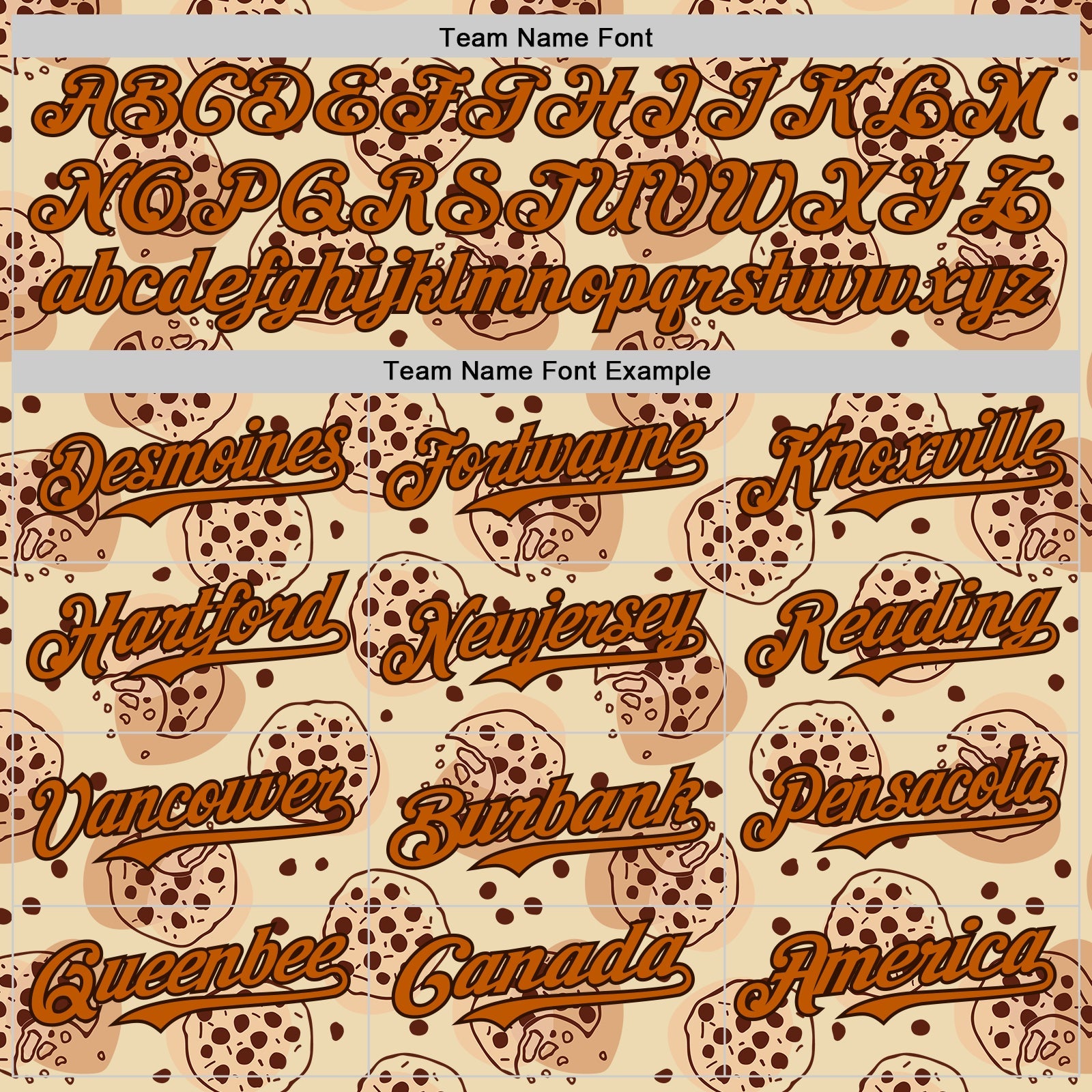 Custom Cream Texas Orange-Brown 3D Pattern Design Foodie Food Snack Chocolate Cookie Authentic Baseball Jersey - Sky-Custom