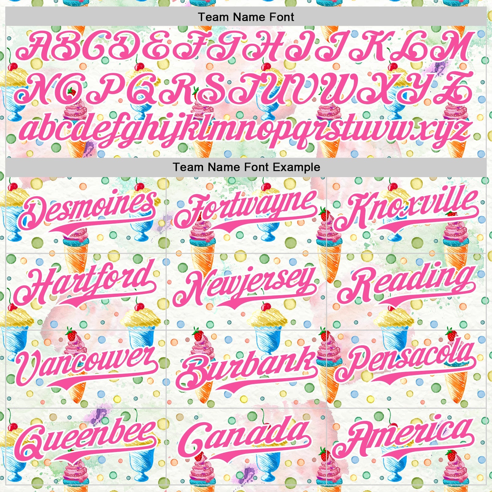 Custom White Pink 3D Pattern Design Foodie Food Dessert Ice Cream Authentic Baseball Jersey - Sky-Custom