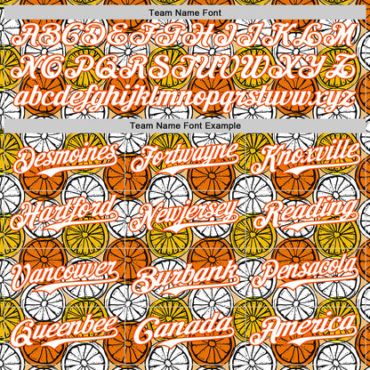 Custom Gold White-Orange 3D Pattern Design Foodie Food Fruit Orange Authentic Baseball Jersey - Sky-Custom