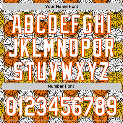 Custom Gold White-Orange 3D Pattern Design Foodie Food Fruit Orange Authentic Baseball Jersey - Sky-Custom
