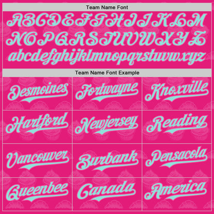 Custom Hot Pink Ice Blue-Pink 3D Pattern Design Foodie Food Dessert Cake Authentic Baseball Jersey - Sky-Custom