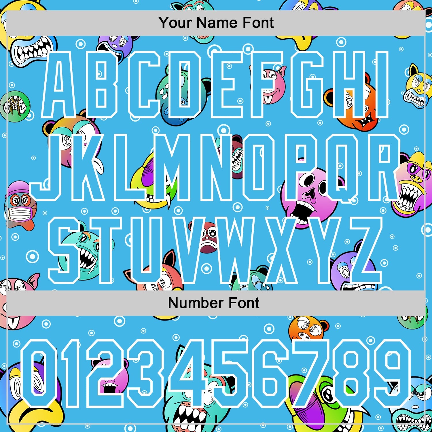 Custom Sky Blue White 3D Pattern Design Funny Cartoon Animal Authentic Baseball Jersey - Sky-Custom