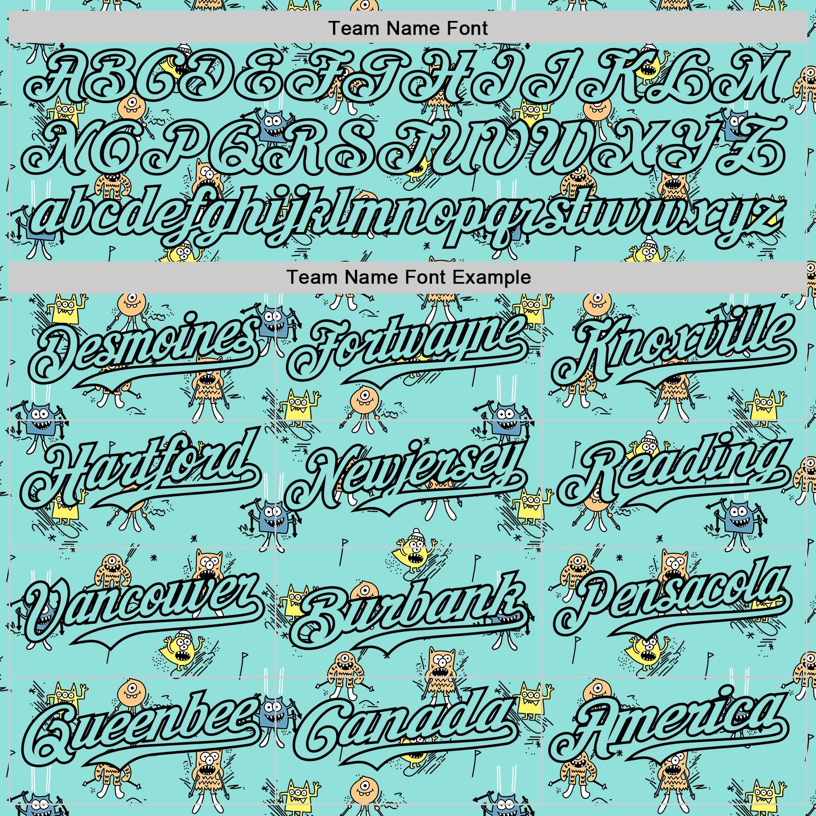 Custom Ice Blue Black 3D Pattern Design Funny Cartoon Monster Authentic Baseball Jersey - Sky-Custom