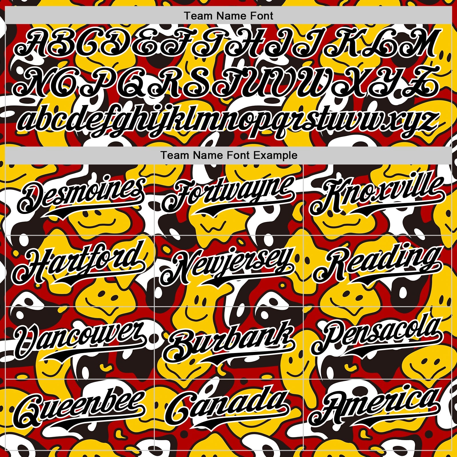 Custom Red Black-White 3D Pattern Design Funny Cartoon Emoji Smile Face And Yin Yang Authentic Baseball Jersey - Sky-Custom