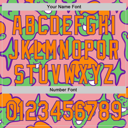 Custom Medium Pink Bay Orange-Purple 3D Pattern Design Funny Cartoon Kid Authentic Baseball Jersey - Sky-Custom