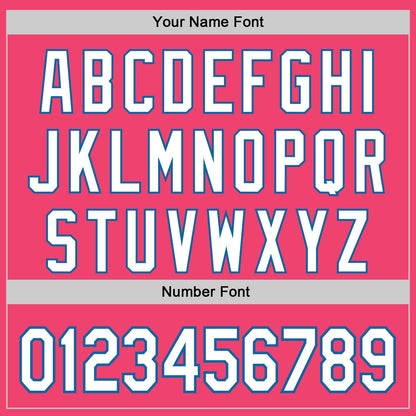Custom Neon Pink White-Blue 3D Pattern Design Father's Day Family Love Authentic Baseball Jersey - Sky-Custom