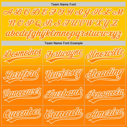 Custom Yellow Bay Orange-White 3D Pattern Design Father's Day Family Love Fade Authentic Baseball Jersey - Sky-Custom