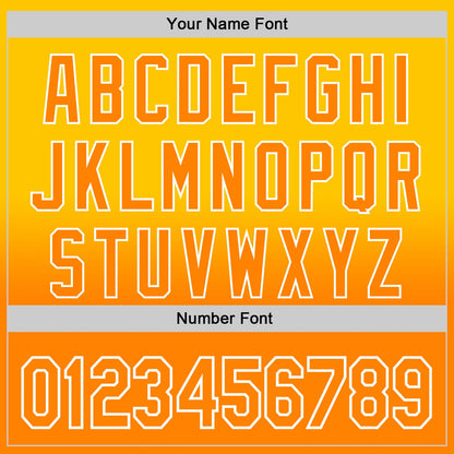 Custom Yellow Bay Orange-White 3D Pattern Design Father's Day Family Love Fade Authentic Baseball Jersey - Sky-Custom