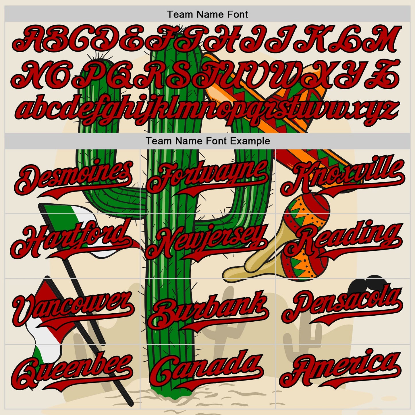 Custom Cream Red-Black 3D Mexican Festival Cactus Sombrero And Flag Cinco de Mayo Authentic Baseball Jersey - Sky-Custom
