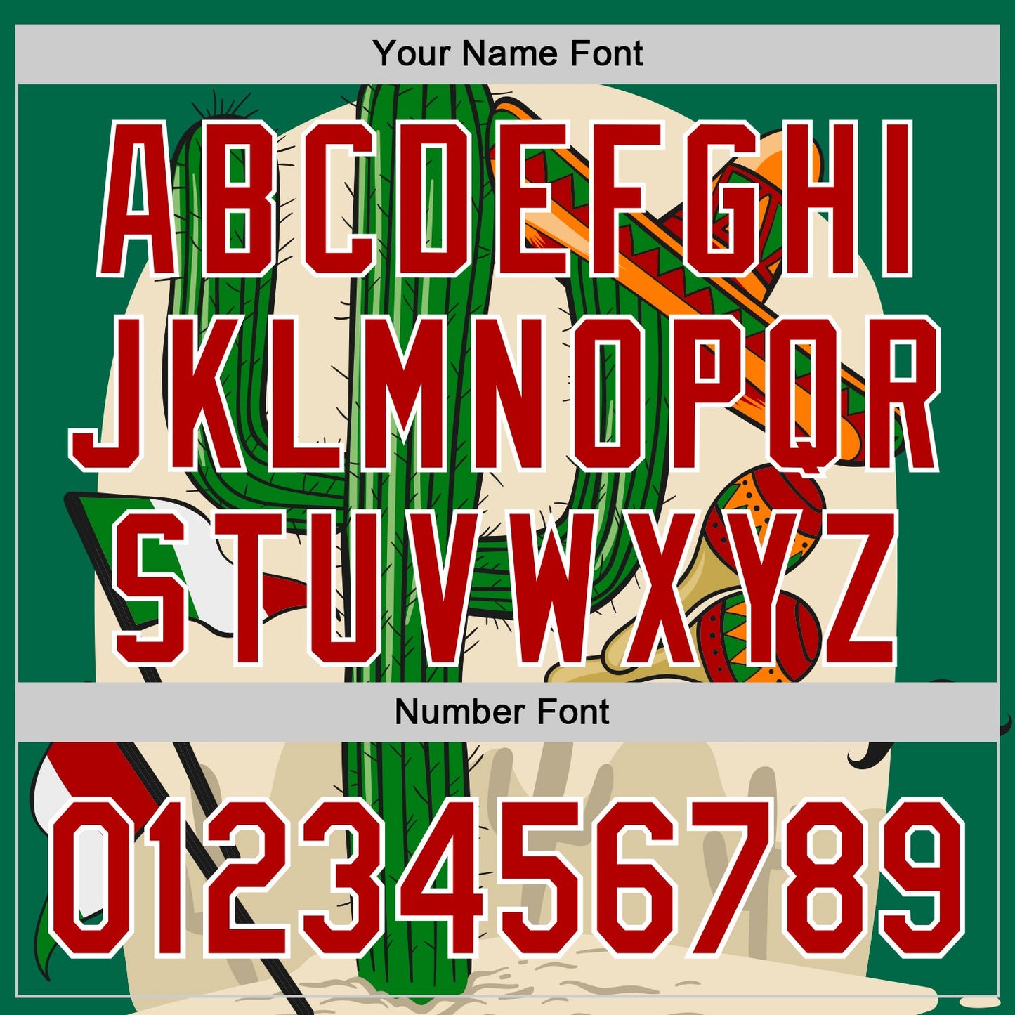 Custom Kelly Green Red-White 3D Mexican Festival Cactus Sombrero And Flag Cinco de Mayo Authentic Baseball Jersey - Sky-Custom