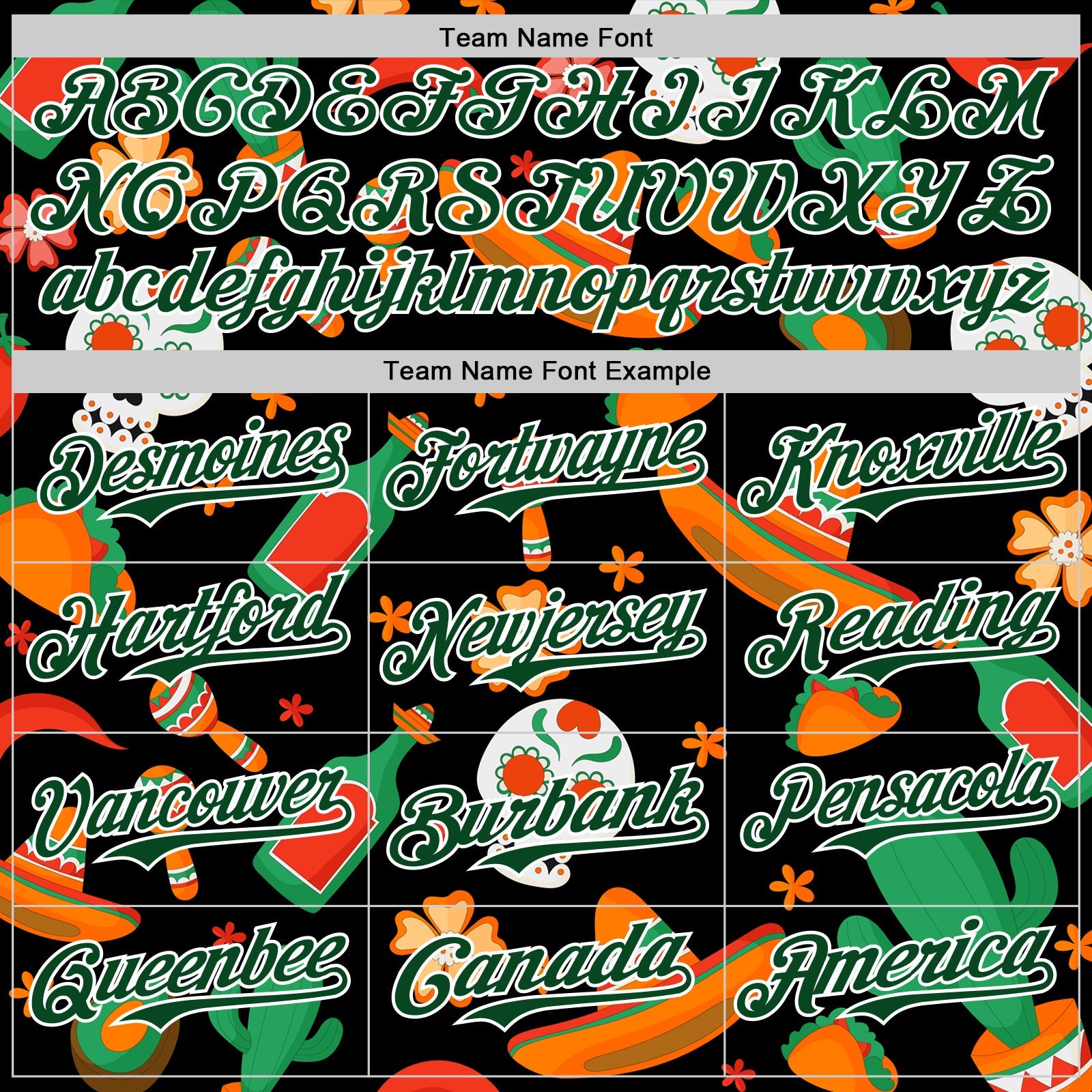Custom Black Green-White 3D Mexican Festival Sombrero And Skull Cinco de Mayo Authentic Baseball Jersey - Sky-Custom