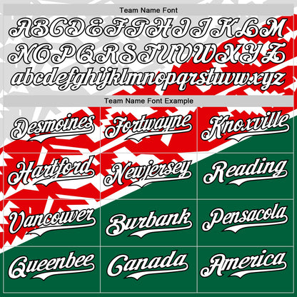 Custom White Red Kelly Green-Black 3D Mexico Authentic Baseball Jersey - Sky-Custom