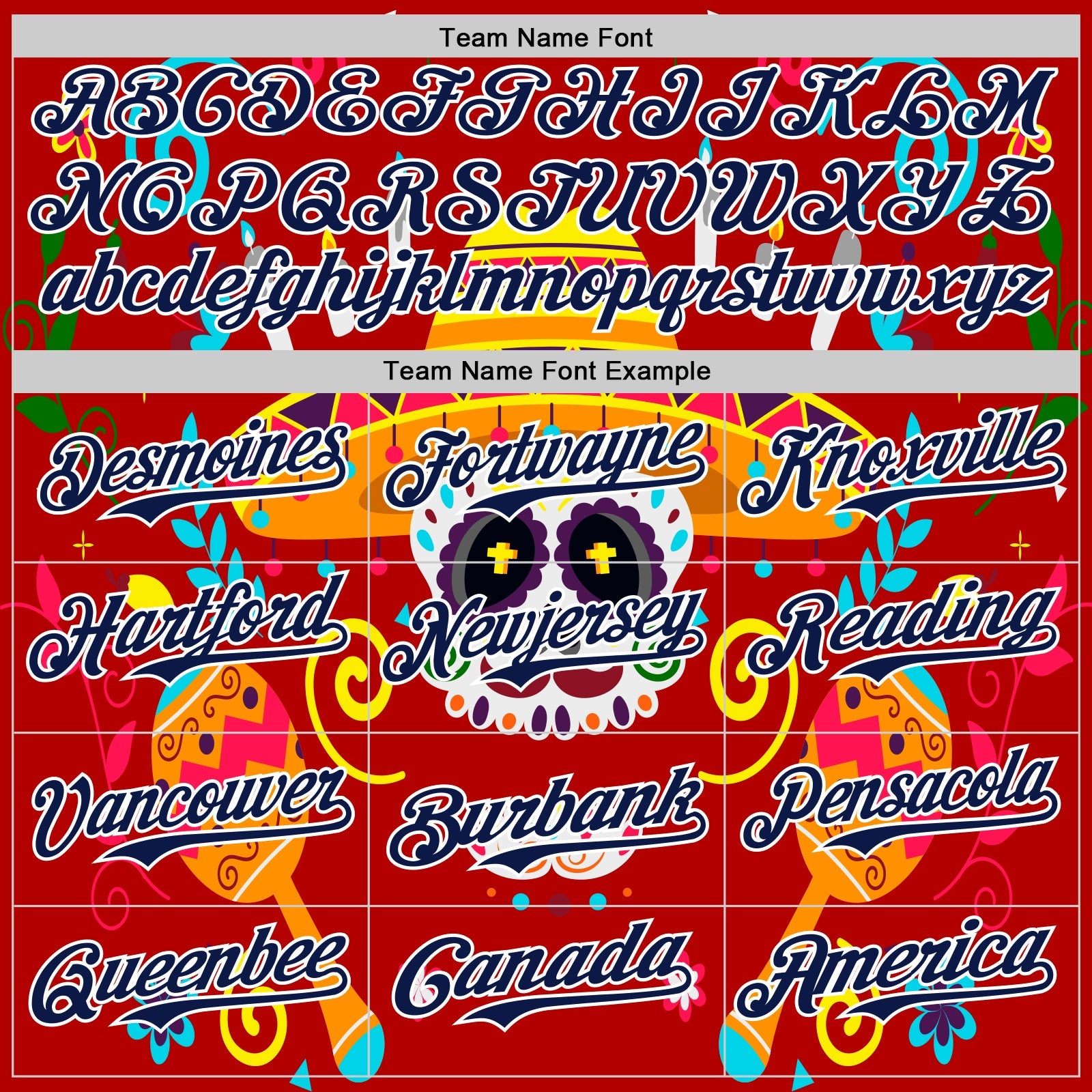 Custom Red Navy-White 3D Mexican Festival Flower And Skull Sombrero Cinco de Mayo Authentic Baseball Jersey - Sky-Custom
